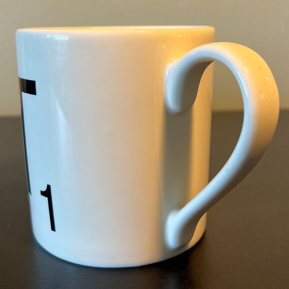 SCRABBLE Crossword Board Game Tile Letter T Initial Monogram Ceramic Mug - Picture 8 of 9
